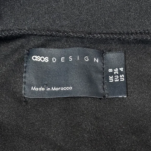 ASOS DESIGN Black Long Sleeve V Neck Mini Dress with Tie Belt in - Picture 11 of 12